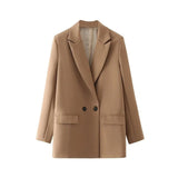 Fashion Office Wear Women's Blazers Camel Work Wear Blazers - Tophatter Daily Deals