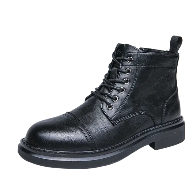 Fashion Outdoor Men Boots Black Men Shoes - Tophatter Daily Deals