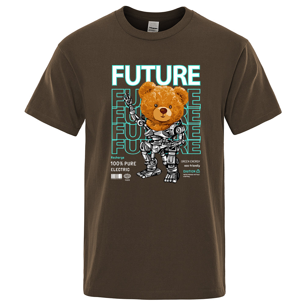 Fashion Pure Electric In Future Teddy Bear T Shirts Tee - Tophatter Daily Deals