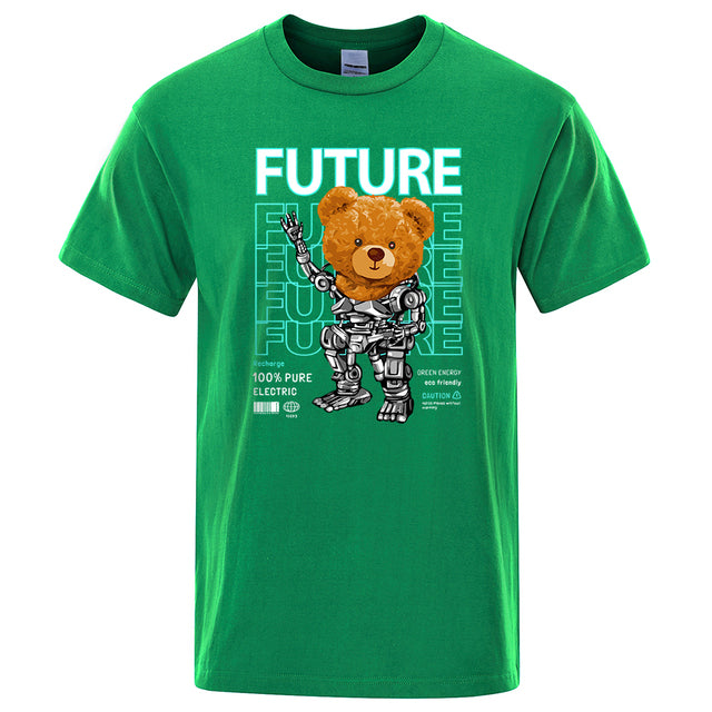 Fashion Pure Electric In Future Teddy Bear T Shirts Green Tee - Tophatter Daily Deals