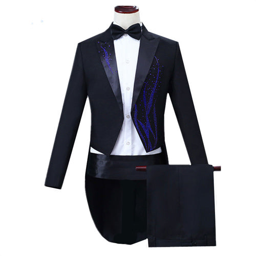Fashion Simple Men Tuxedo Suits Navy Blue Men Blazer - Tophatter Daily Deals