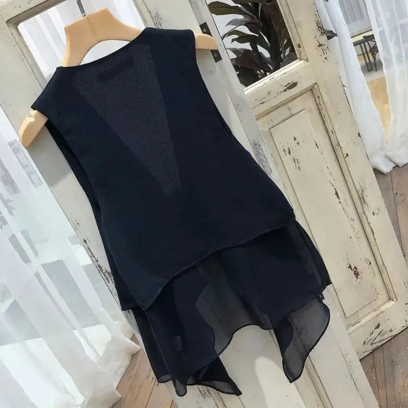Fashion Slim Joker Sleeveless Vest Blouses - Tophatter Daily Deals