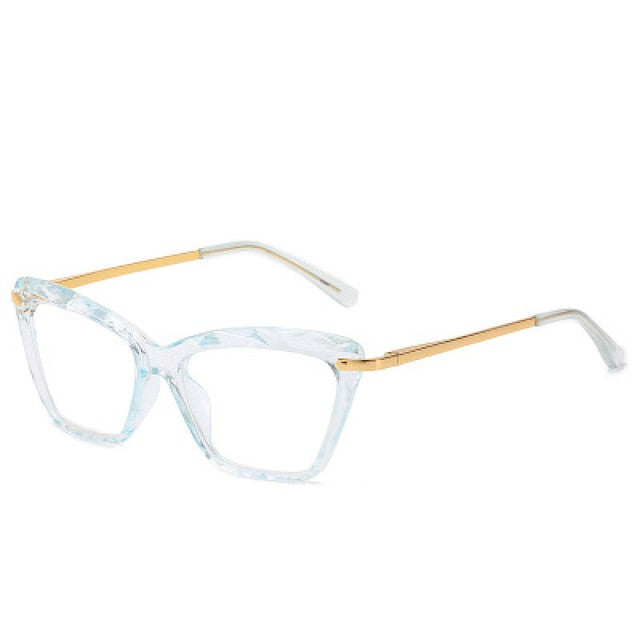 Fashion Square Glasses Frame Women Blue Clear Sunglasses - Tophatter Daily Deals