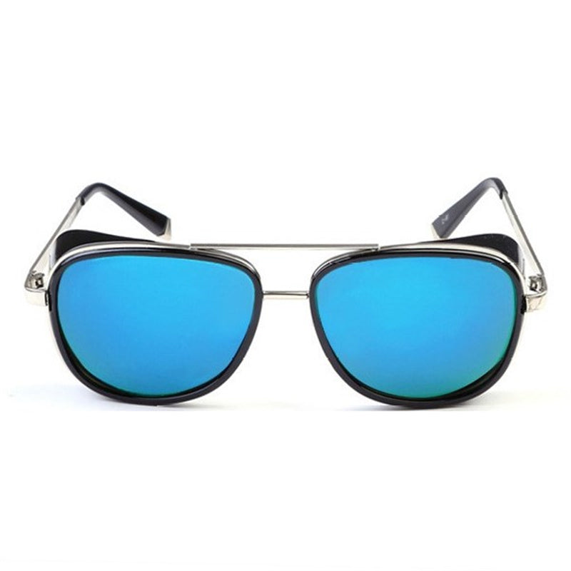 Fashion Steampunk Sunglasses Men Mirror Blue Mirror Sunglasses - Tophatter Daily Deals