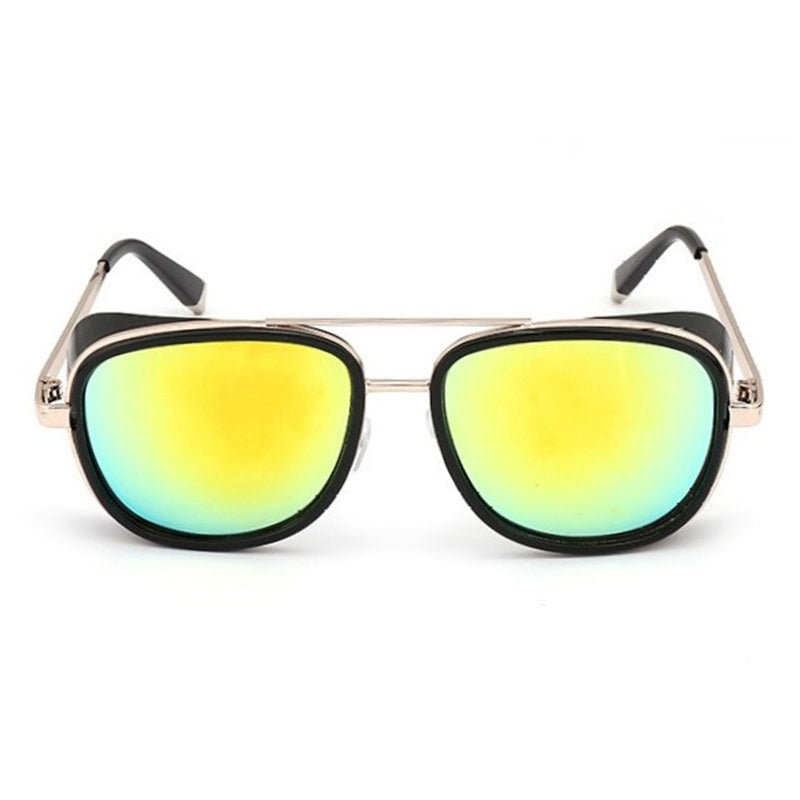 Fashion Steampunk Sunglasses Men Mirror Gold Mirror Sunglasses - Tophatter Daily Deals