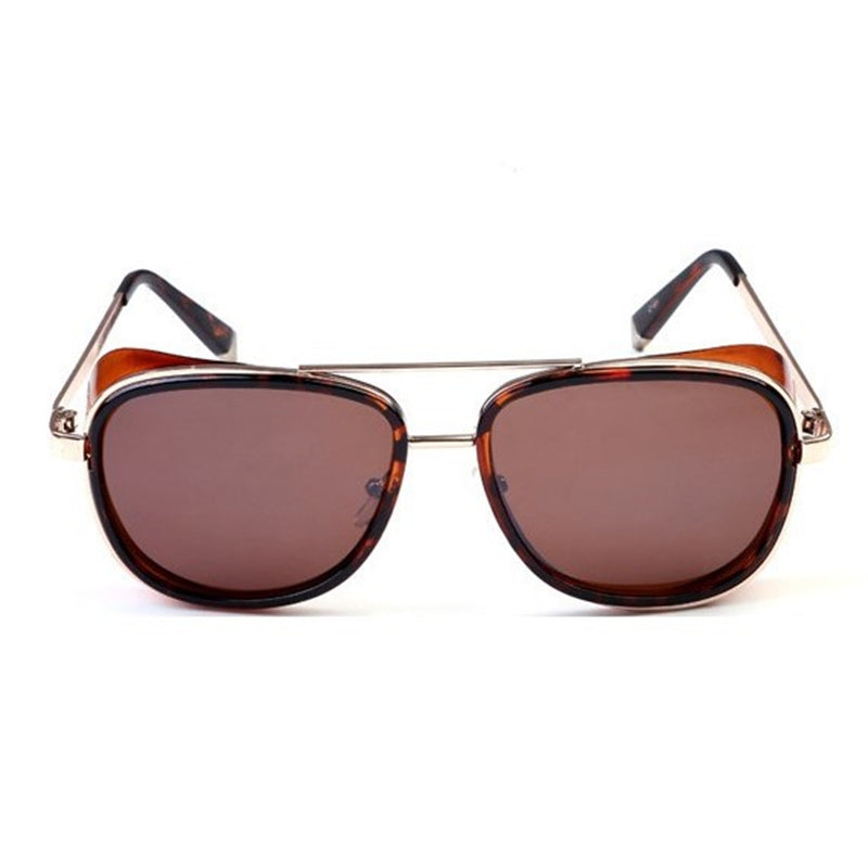 Fashion Steampunk Sunglasses Men Mirror Leopard Tea Sunglasses - Tophatter Daily Deals