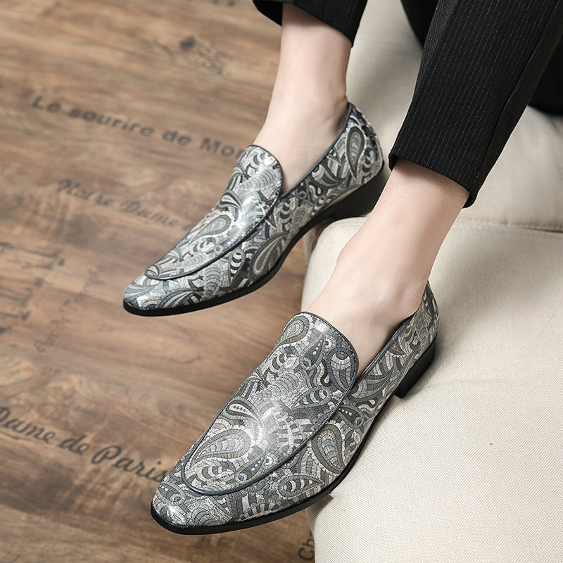 Fashion Trends Printed Leather Loafers Men Shoes - Tophatter Daily Deals