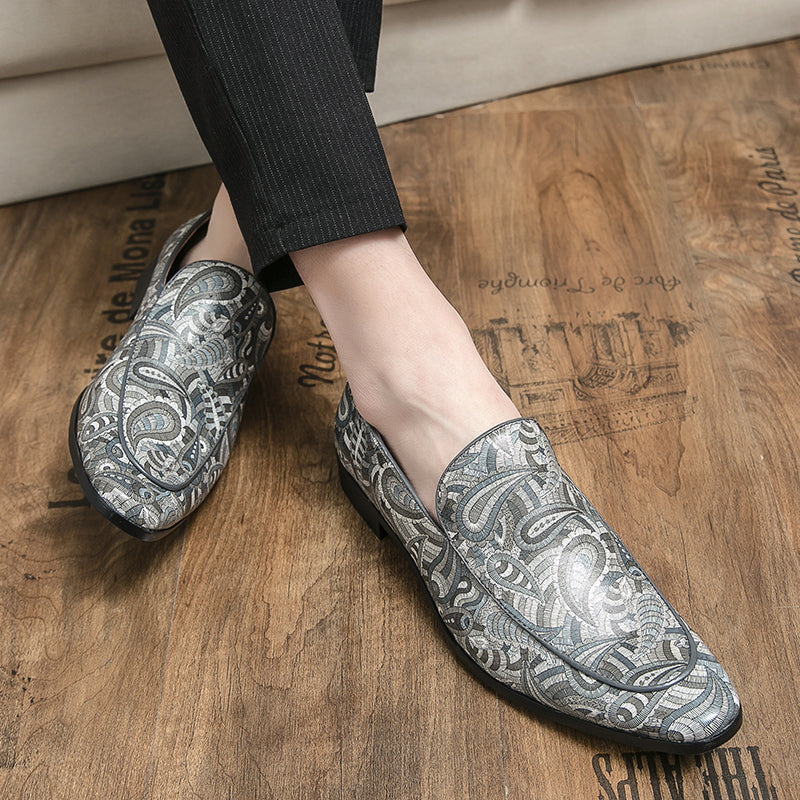 Fashion Trends Printed Leather Loafers Men Shoes - Tophatter Daily Deals