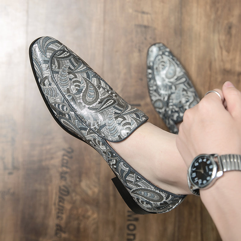 Fashion Trends Printed Leather Loafers Men Shoes - Tophatter Daily Deals