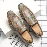 Fashion Trends Printed Leather Loafers Yellow Men Shoes - Tophatter Daily Deals