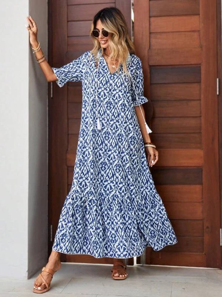 Fashion Women's Floral Holiday Dress Floral Dresses - Tophatter Daily Deals