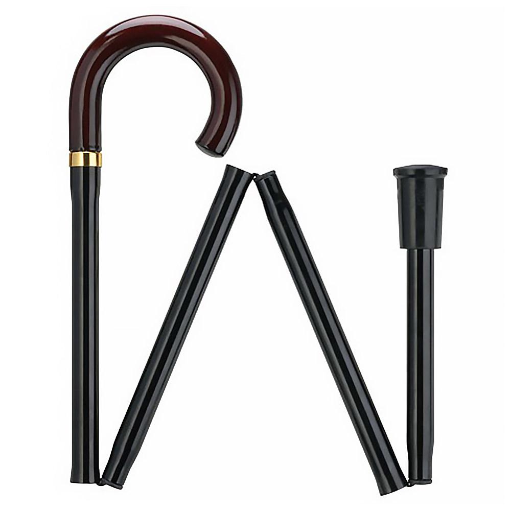 Folding Cane: Solid wood Crook Handle & aluminum shaft Folding Canes - Tophatter Daily Deals
