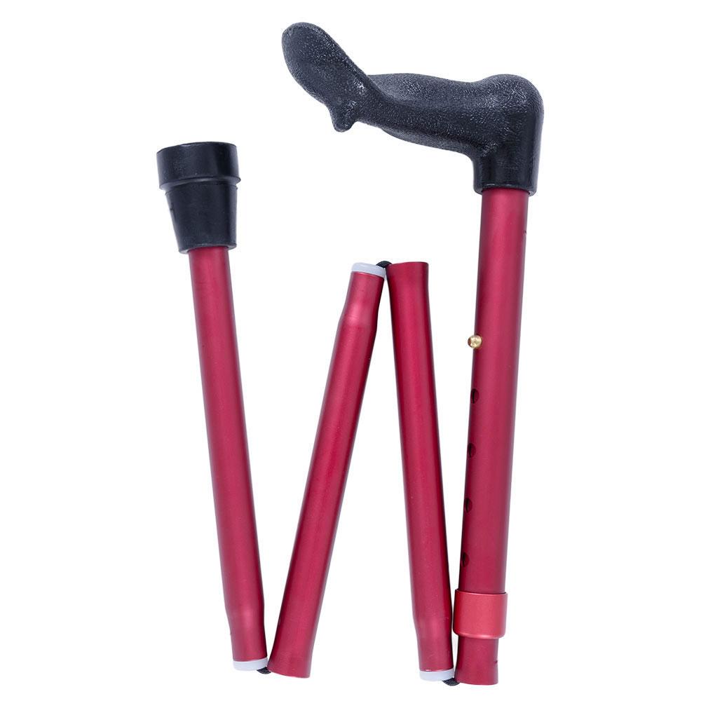 Red Folding and Adjustable Palm Grip Cane - Tophatter Daily Deals