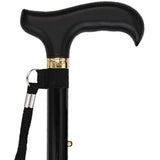 Fashionable Canes Black Adjustable Folding Derby Cane with SafeTbase Safetbase Canes - Tophatter Daily Deals