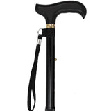 Fashionable Canes Black Adjustable Folding Derby Cane with SafeTbase Safetbase Canes - Tophatter Daily Deals