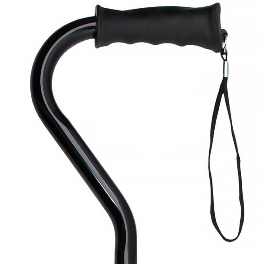 Black Aluminum Offset Cane - Adjustable w/ SafeTbase Safetbase Canes - Tophatter Daily Deals