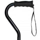 Black Aluminum Offset Cane - Adjustable w/ SafeTbase Safetbase Canes - Tophatter Daily Deals