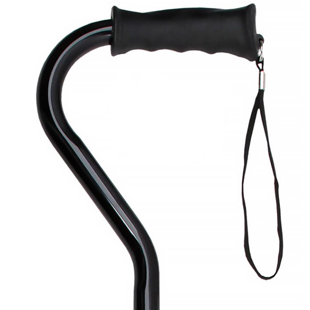 Black Aluminum Offset Cane - Adjustable w/ SafeTbase Safetbase Canes - Tophatter Daily Deals