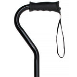 Black Aluminum Offset Cane - Adjustable w/ SafeTbase Safetbase Canes - Tophatter Daily Deals