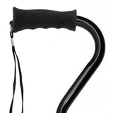 Black Aluminum Offset Cane - Adjustable w/ SafeTbase Safetbase Canes - Tophatter Daily Deals