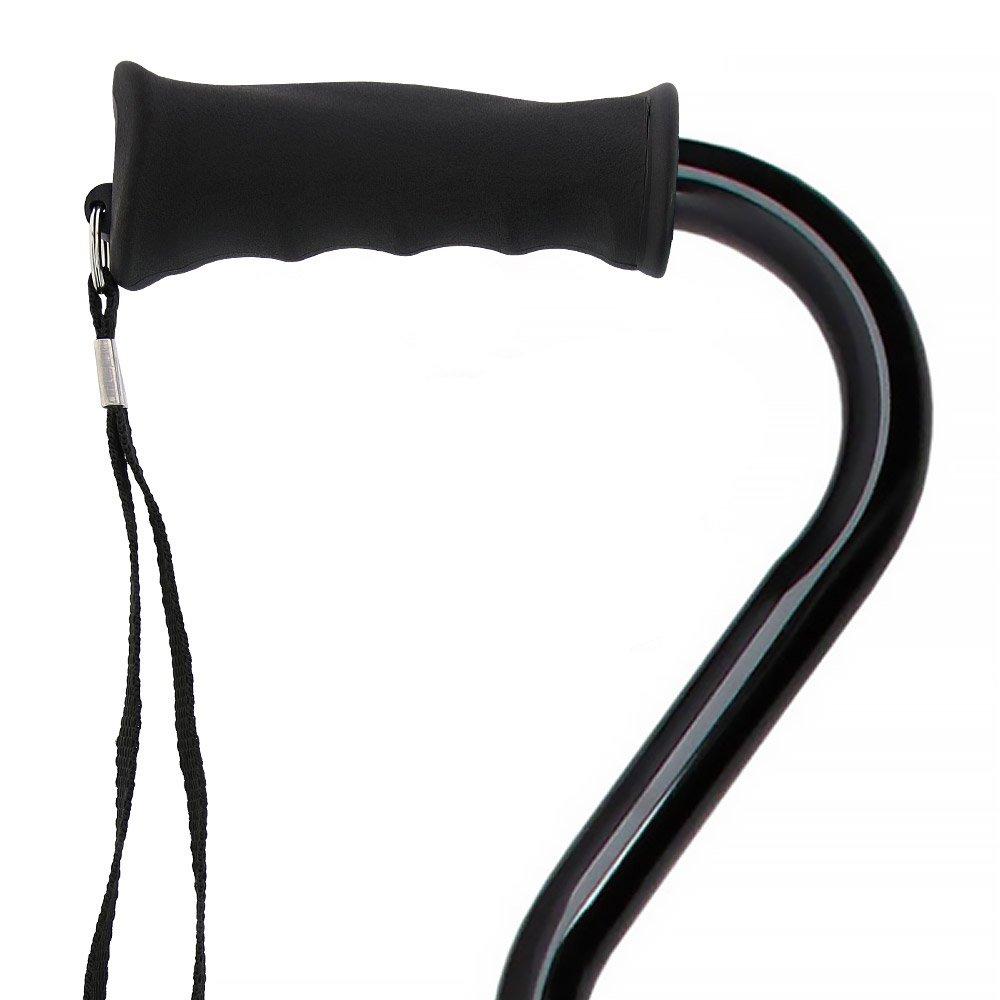 Black Aluminum Offset Cane - Adjustable w/ SafeTbase Safetbase Canes - Tophatter Daily Deals
