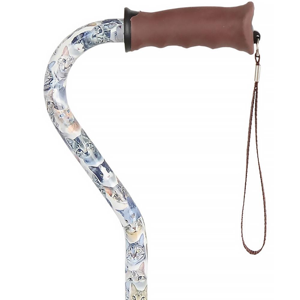 Cats Adjustable Offset Walking Cane with Comfort Grip w/ SafeTbase Safetbase Canes - Tophatter Daily Deals