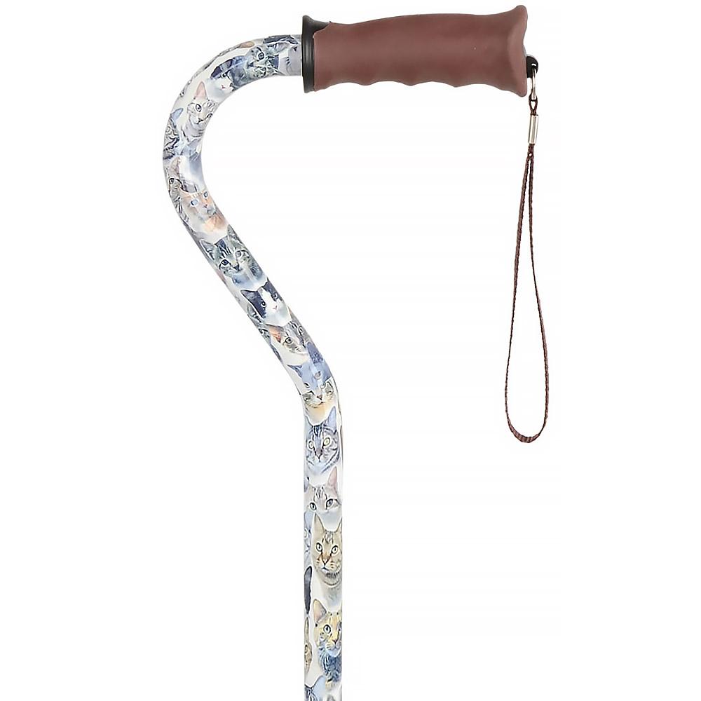 Cats Adjustable Offset Walking Cane with Comfort Grip w/ SafeTbase Safetbase Canes - Tophatter Daily Deals