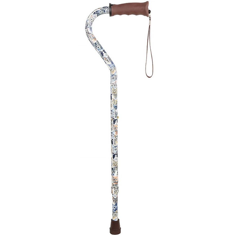 Cats Adjustable Offset Walking Cane with Comfort Grip w/ SafeTbase Safetbase Canes - Tophatter Daily Deals