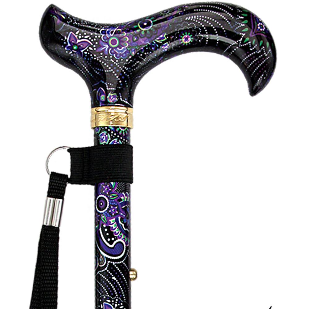 Purple Majesty Designer Folding Cane w/ SafeTbase- Adjustable Safetbase Canes - Tophatter Daily Deals
