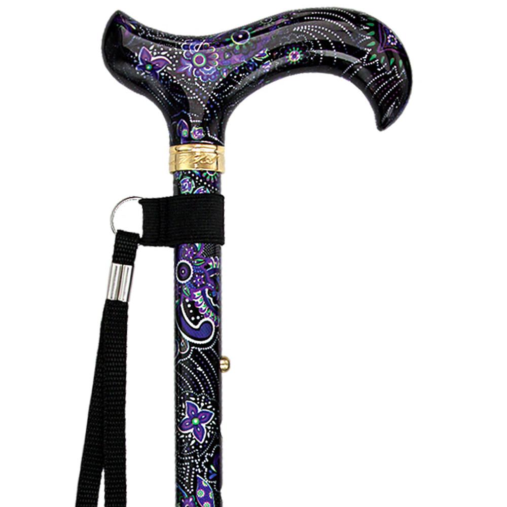 Purple Majesty Designer Folding Cane w/ SafeTbase- Adjustable Safetbase Canes - Tophatter Daily Deals