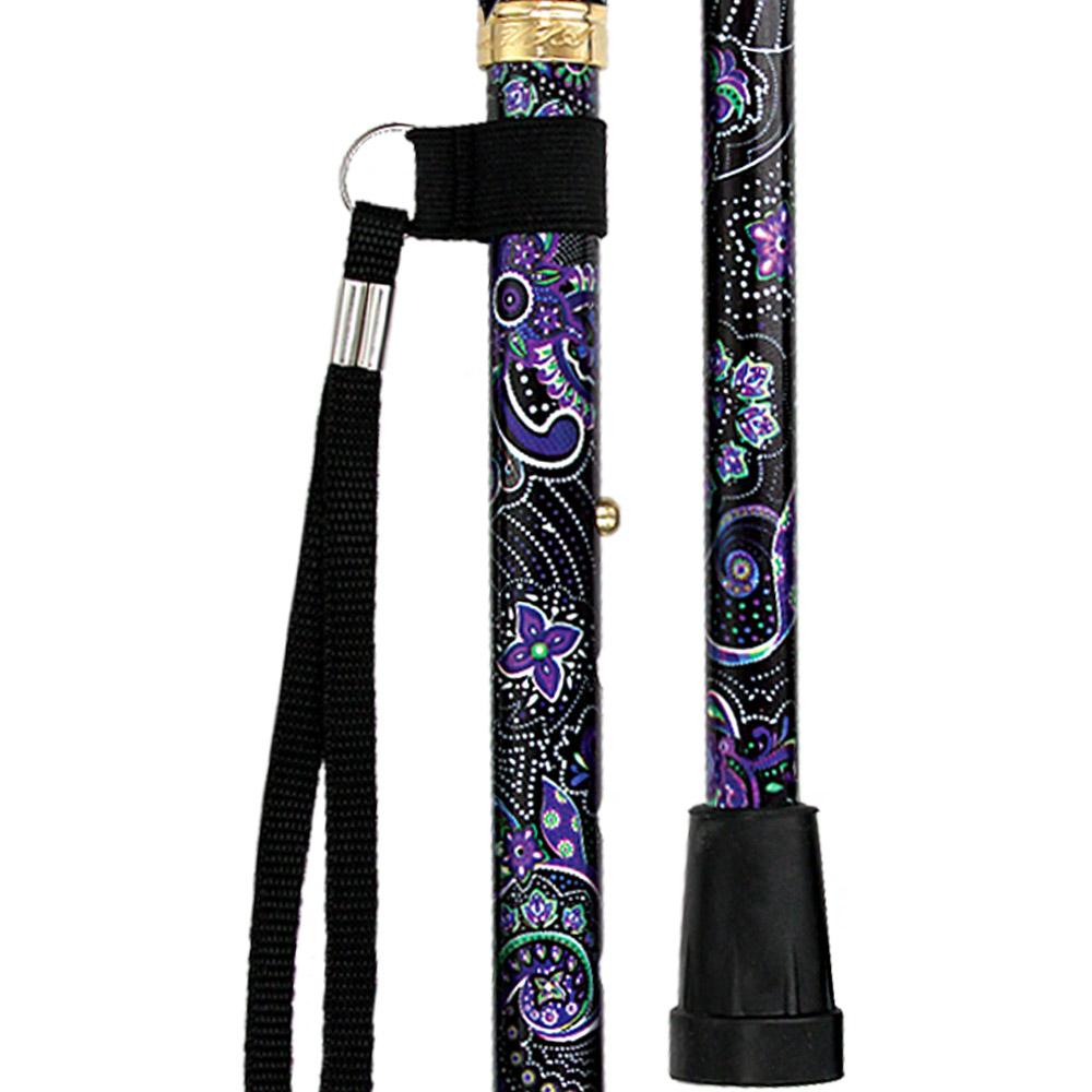 Purple Majesty Designer Folding Cane w/ SafeTbase- Adjustable Safetbase Canes - Tophatter Daily Deals