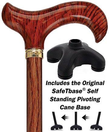 Realistic Wood Designer Adjustable Cane w/ SafeTbase Safetbase Canes - Tophatter Daily Deals