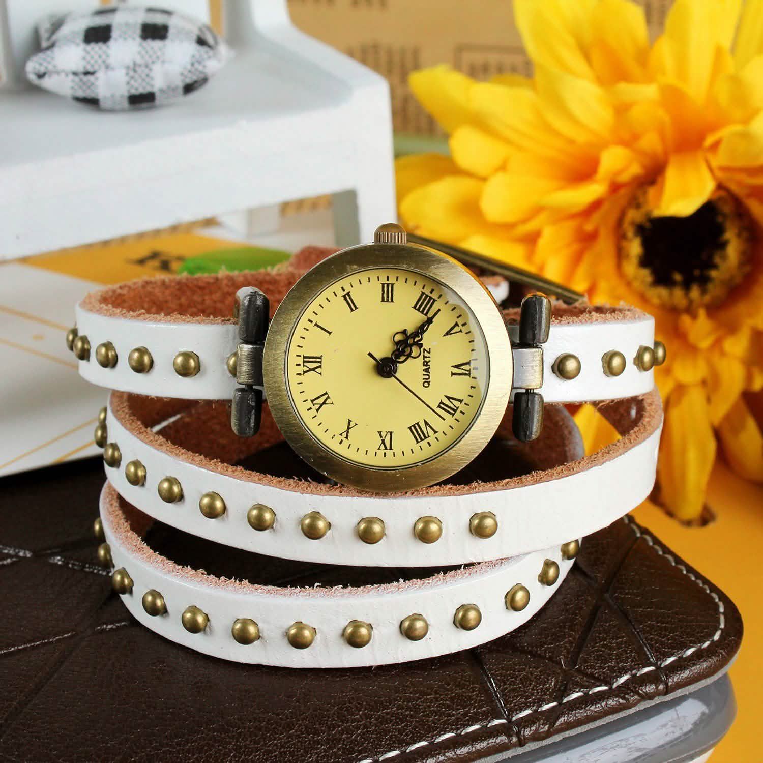 Fashionable River Leather Belt Retro Watch Watches - Tophatter Daily Deals