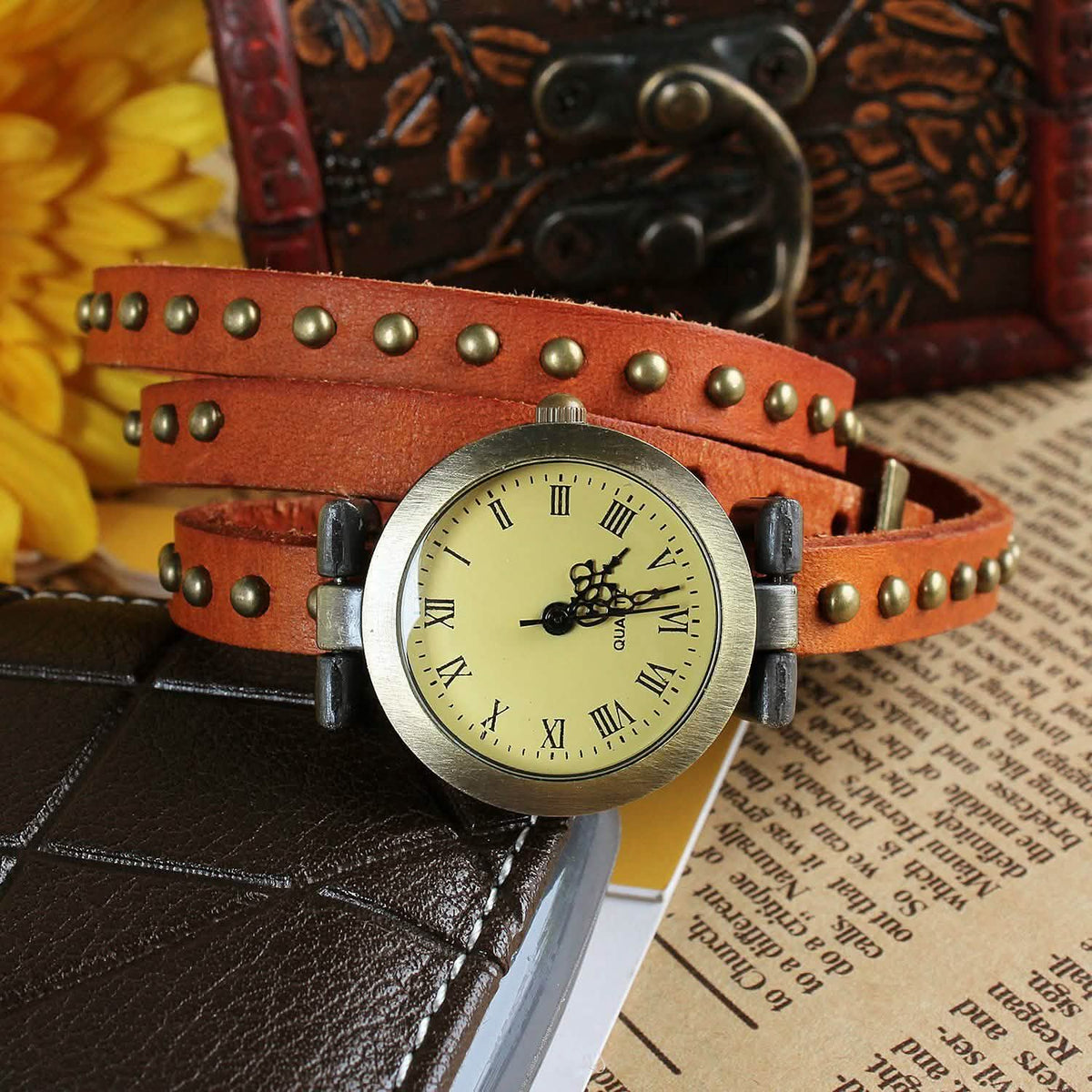 Fashionable River Leather Belt Retro Watch Watches - Tophatter Daily Deals