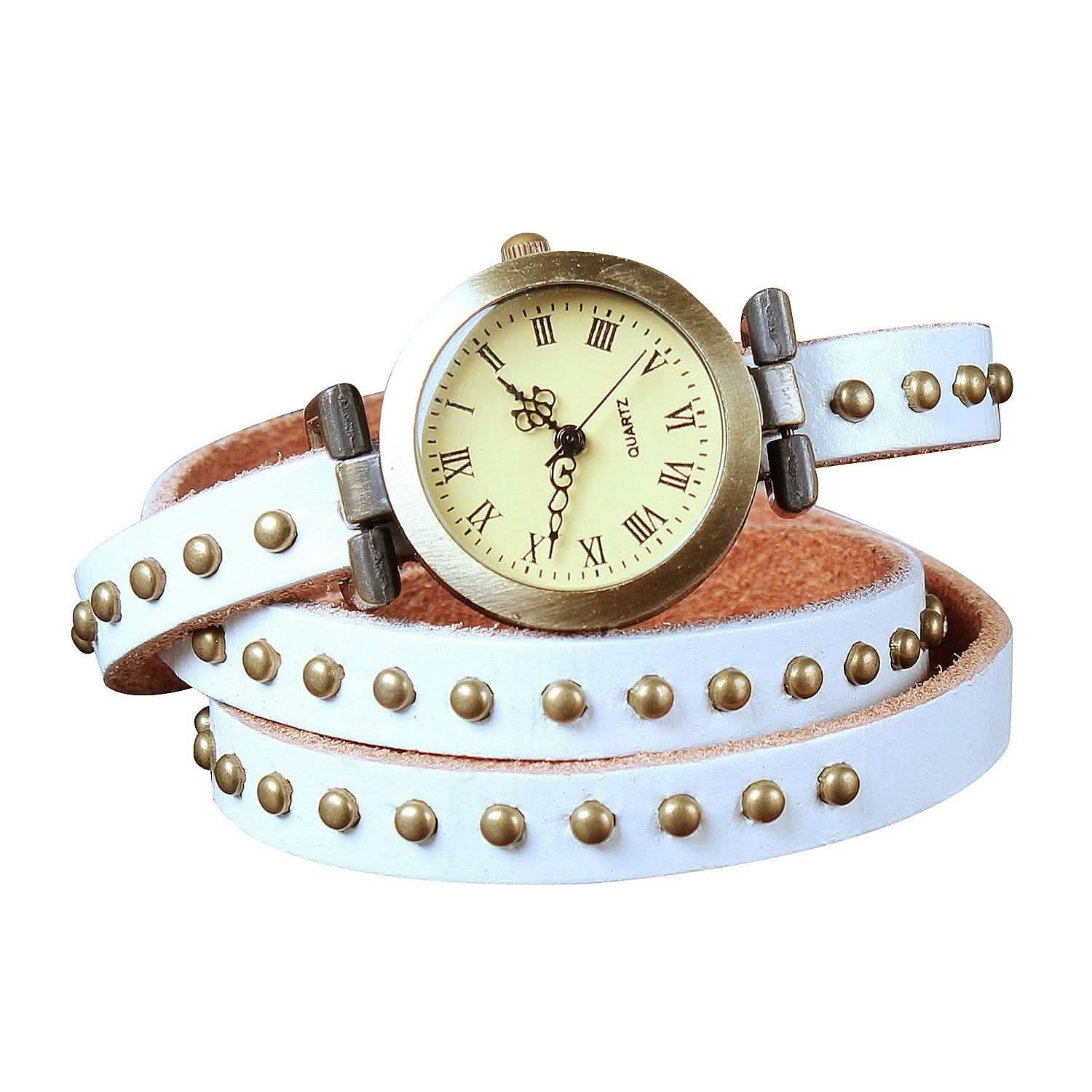 Fashionable River Leather Belt Retro Watch Orange Watches - Tophatter Daily Deals