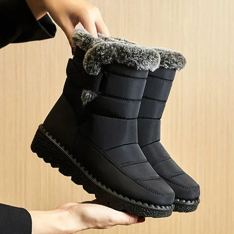 Faux Fur Long Plush Snow Boots Waterproof Winter Boots Boots - Tophatter Daily Deals