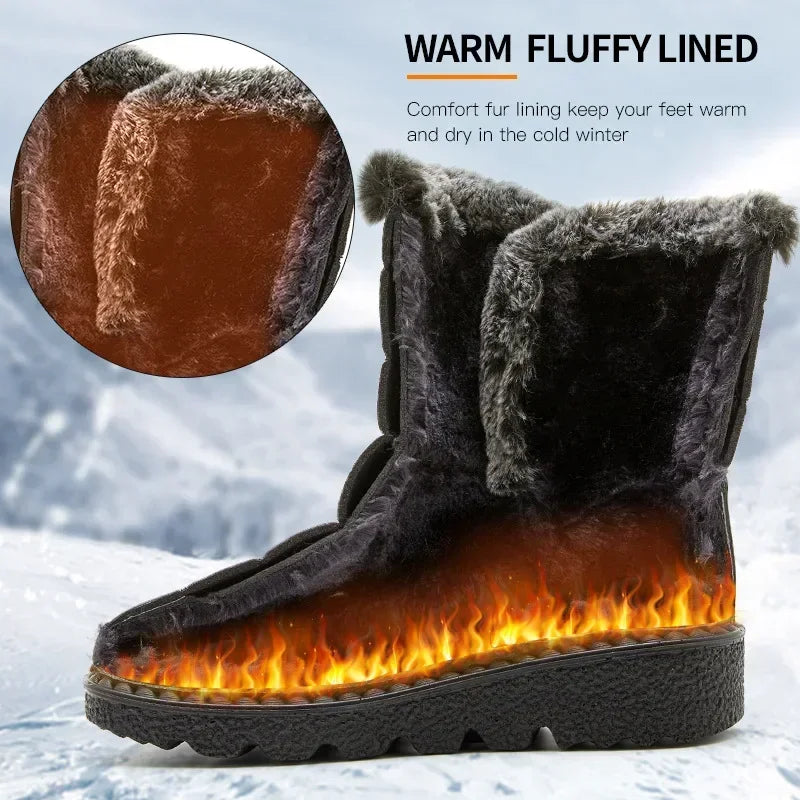 Faux Fur Long Plush Snow Boots Waterproof Winter Boots Boots - Tophatter Daily Deals