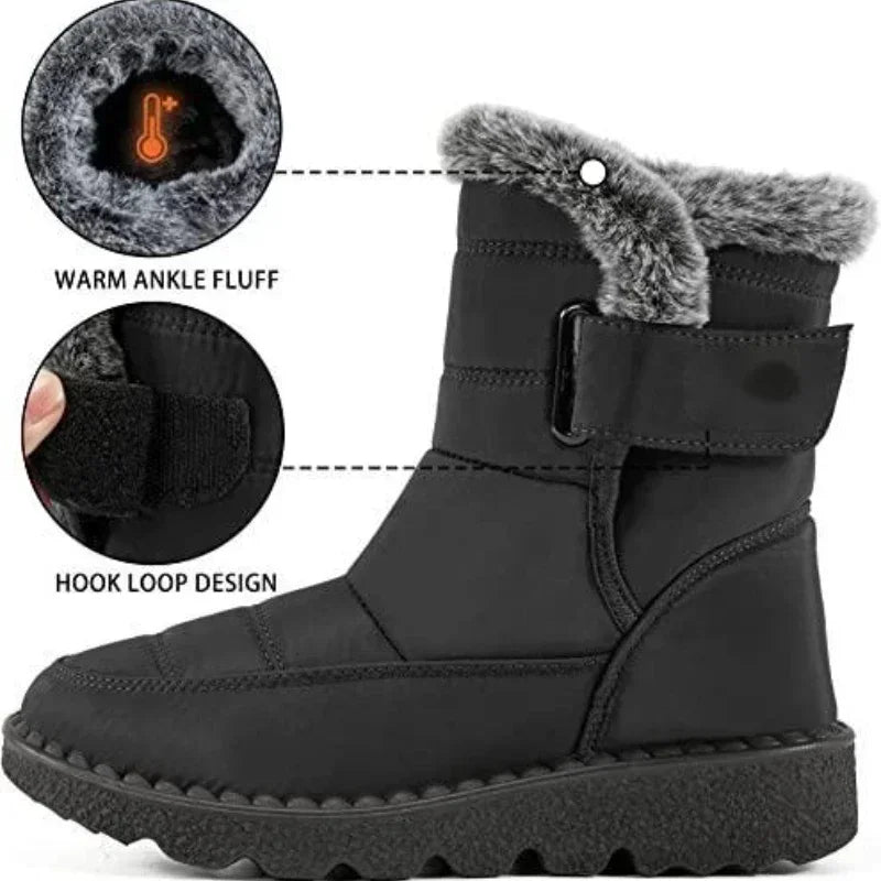Faux Fur Long Plush Snow Boots Waterproof Winter Boots Boots - Tophatter Daily Deals