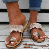 Faux Pearl & Pineapple Decor Toe Post Thong Sandals Women's Shoes - Tophatter Daily Deals
