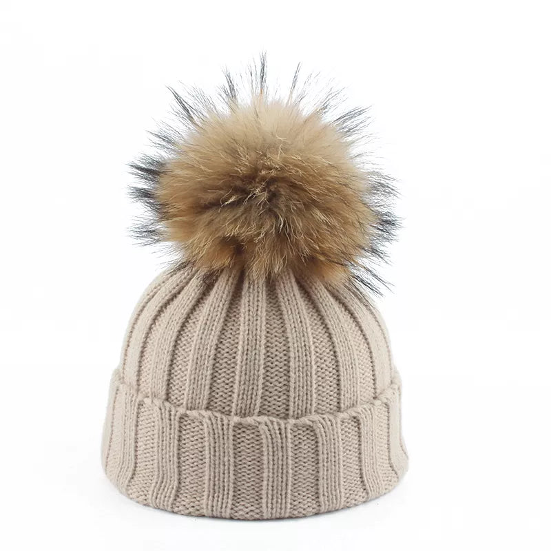 Warm Women's Beanie - Chunky Ribbed, Cotton Blend, Winter Khaki - Tophatter Daily Deals