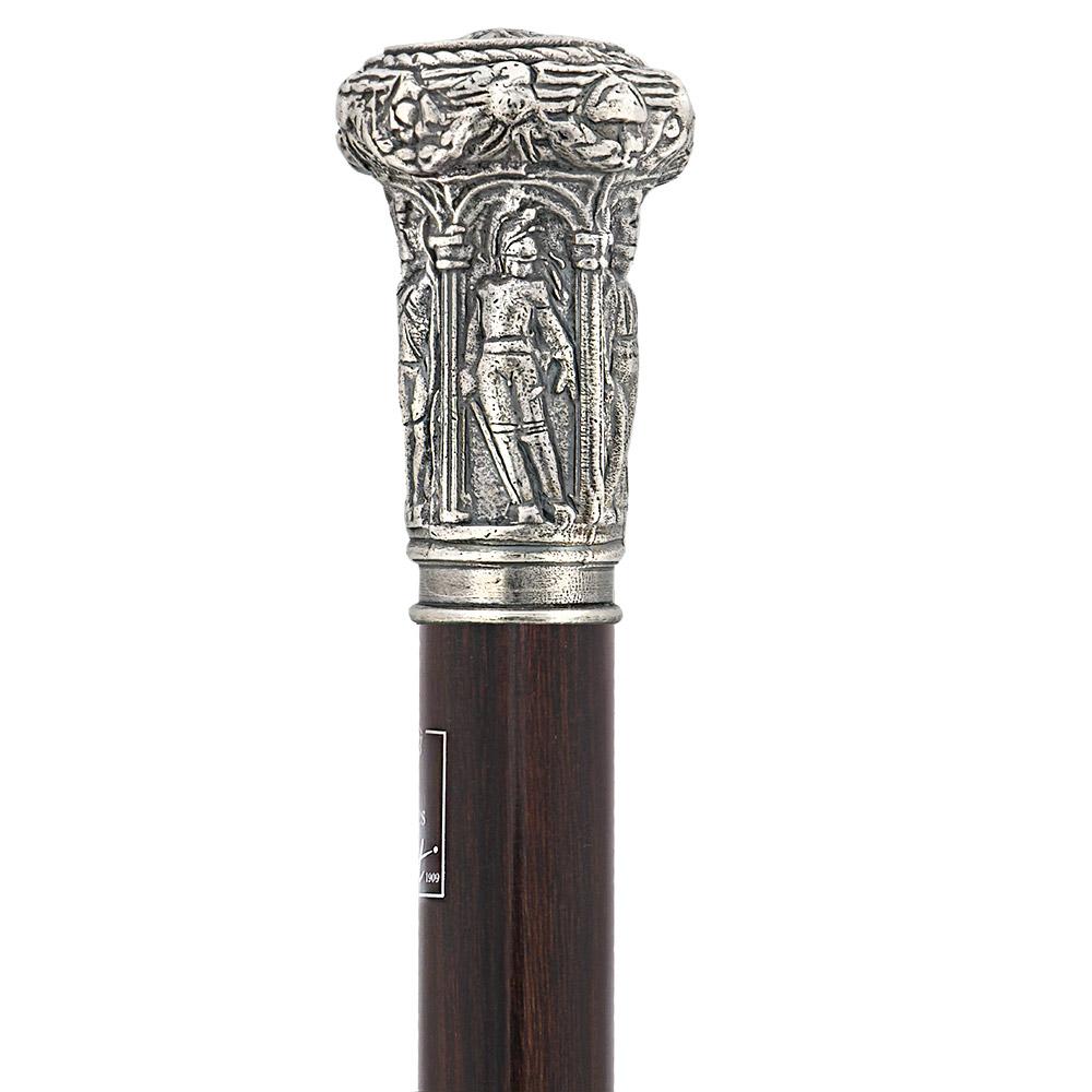 My Lord Emperor Solid Pewter Silver Knob w/ Stamina Wood Shaft Alpaca Silver Walking Sticks - Tophatter Daily Deals
