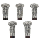 My Lord Emperor Solid Pewter Silver Knob w/ Stamina Wood Shaft Alpaca Silver Walking Sticks - Tophatter Daily Deals
