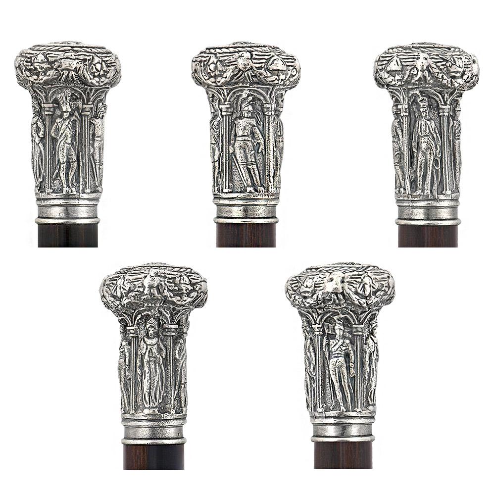 My Lord Emperor Solid Pewter Silver Knob w/ Stamina Wood Shaft Alpaca Silver Walking Sticks - Tophatter Daily Deals