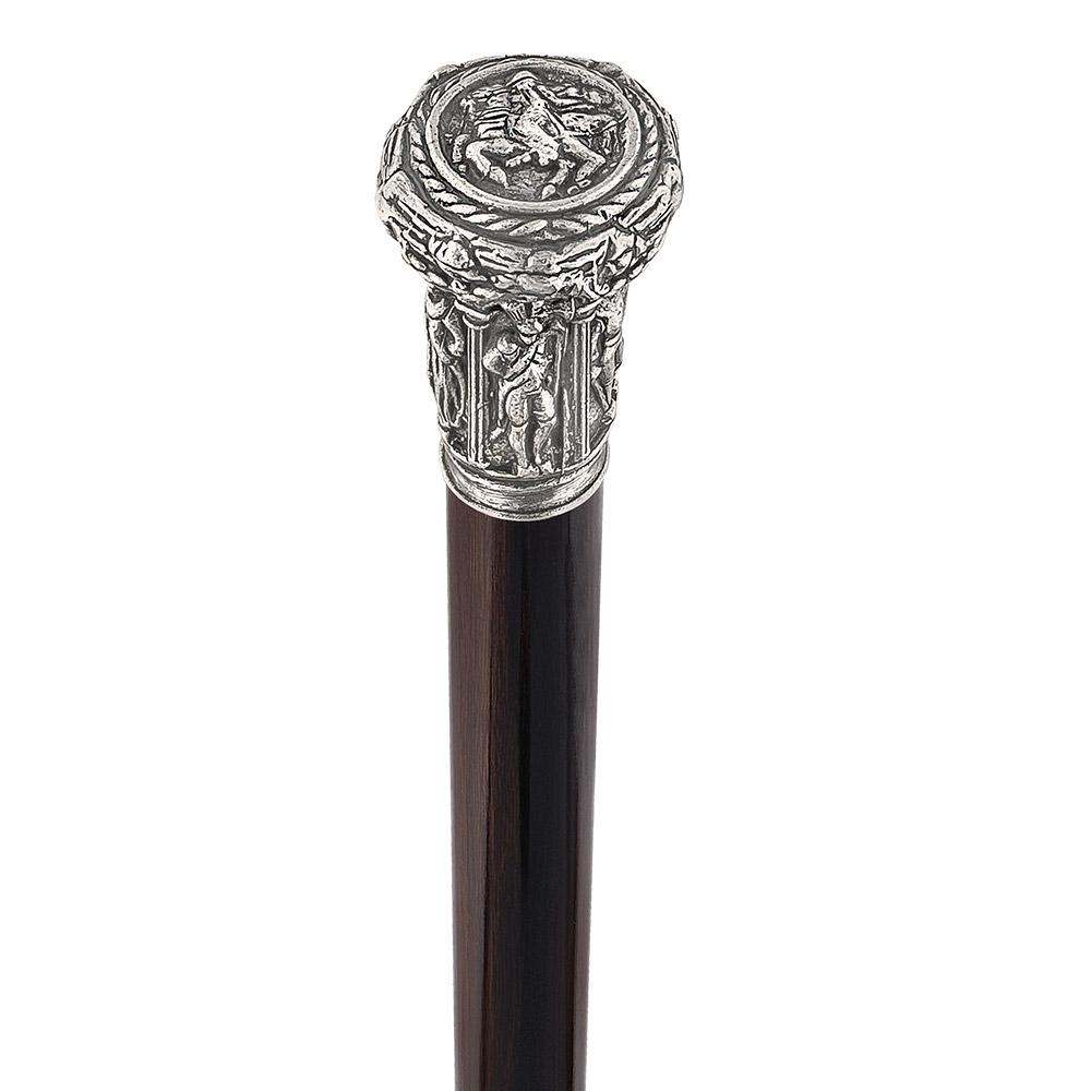 My Lord Emperor Solid Pewter Silver Knob w/ Stamina Wood Shaft Alpaca Silver Walking Sticks - Tophatter Daily Deals
