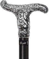 French Antique Repro Silver T-Handle Cane: Stamina Wood Alpaca Silver Walking Sticks - Tophatter Daily Deals