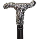 French Antique Repro Silver T-Handle Cane: Stamina Wood Alpaca Silver Walking Sticks - Tophatter Daily Deals