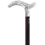 French Silver Birds of Feather Derby Cane: Stamina Wood Alpaca Silver Walking Sticks - Tophatter Daily Deals