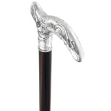 French Silver Birds of Feather Derby Cane: Stamina Wood Alpaca Silver Walking Sticks - Tophatter Daily Deals