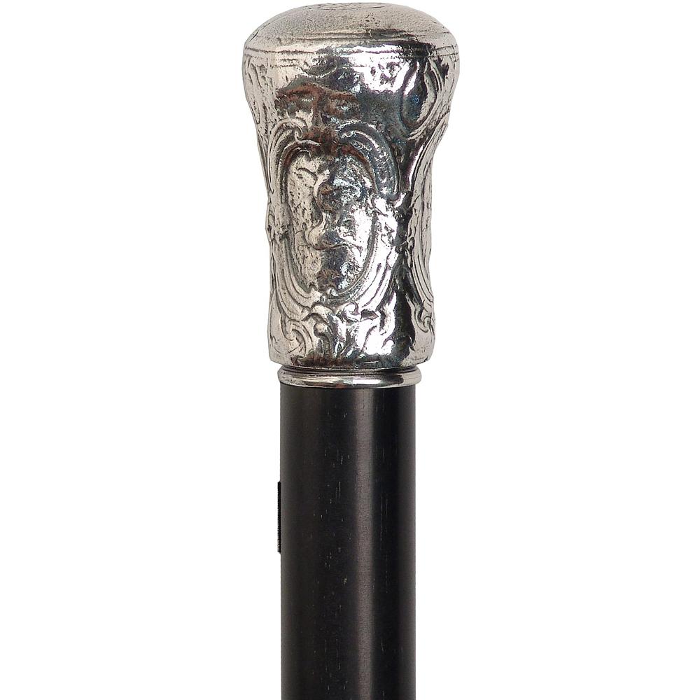 Authentic Replication: Silver Early European Art Knob Alpaca Silver Walking Sticks - Tophatter Daily Deals