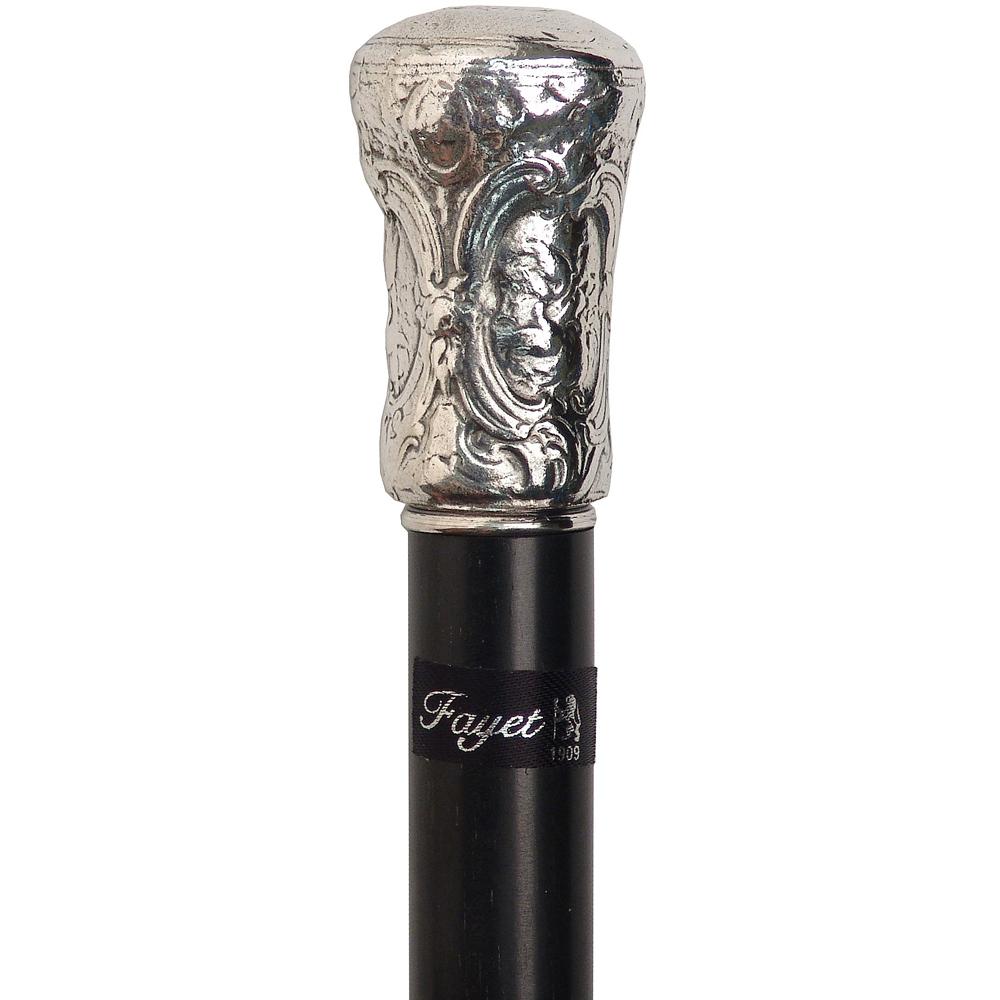 Authentic Replication: Silver Early European Art Knob Alpaca Silver Walking Sticks - Tophatter Daily Deals